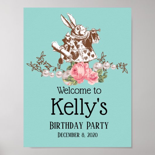 アリス，ワンダーランド，ようこそサイン ポスター (正面)