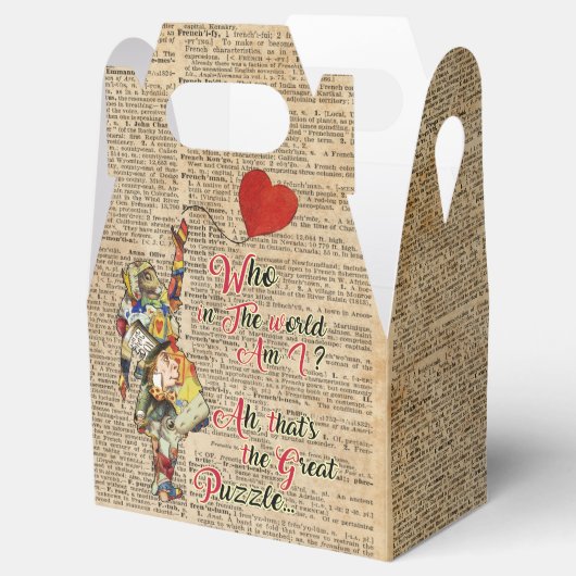 アリス、不機嫌ハッタ&ラビットヴィンテージコラージュ引用文 フェイバーボックス (オープン)