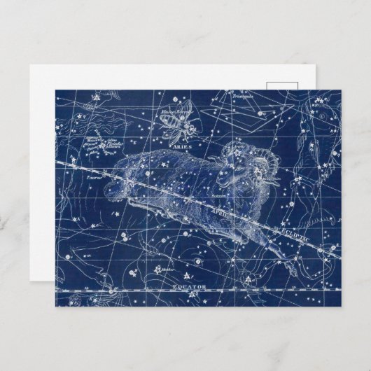 アリス〔占星術の〕十二宮図符号ヴィンテージイラストレーション ポストカード (正面/裏面)