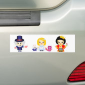 アリス、女王および帽子屋 バンパーステッカー (車上)