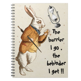 アリス – 白うさぎ – 時間ガラス1865 ノートブック