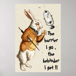 アリス – 白うさぎ – 時間ガラス1865 ポスター