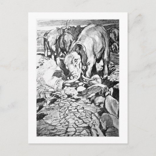 アリス・B・ウッドワード: ディノテリウムの美術葉書 ポストカード (正面)