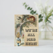 アリス – Cheshire Cat 1890 – 私たちはみんな不機嫌だ！ ポストカード (スタンド正面)