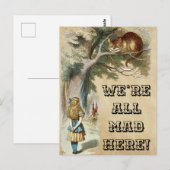 アリス – Cheshire Cat 1890 – 私たちはみんな不機嫌だ！ ポストカード (正面/裏面)