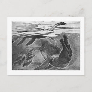 アリスB.ウッドワード：プレシオサウリアの絵はがき ポストカード