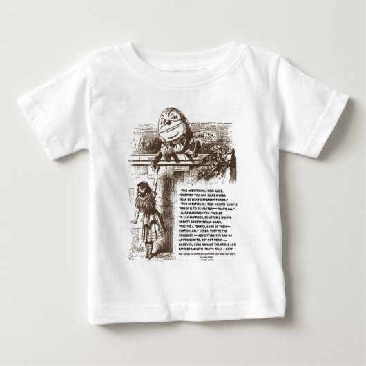 アリスHumpty Dumptyの不思議の国の会話の引用文 ベビーTシャツ (正面)