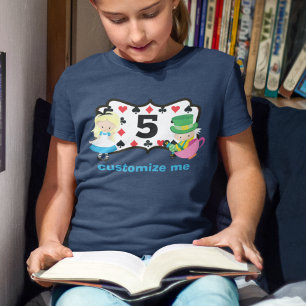 アリスinワンダーランドかわいい誕生日パーティーカスタムキッド tシャツ