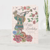 アリスinワンダーランドクナビーのハートハッピーバースデー カード (正面)