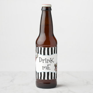 アリスinワンダーランドストライプのパーティー ビールラベル