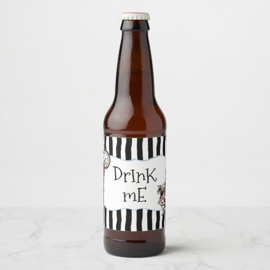 アリスinワンダーランドストライプのパーティー ビールラベル (正面)