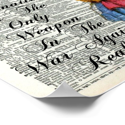 アリスinワンダーランドチェシャーキャットディクショナリアート ポスター (角)