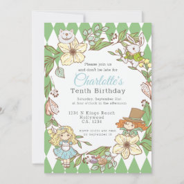 アリスinワンダーランドパーソナライズされたパーティー 招待状