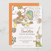 アリスinワンダーランドパーソナライズされたパーティー 招待状 (正面/裏面)