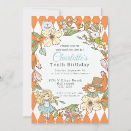 アリスinワンダーランドパーソナライズされたパーティー 招待状