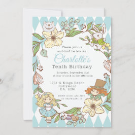 アリスinワンダーランドパーソナライズされたパーティー 招待状