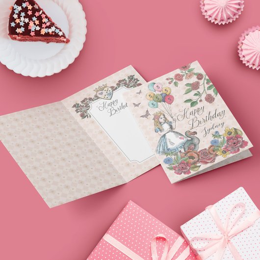 アリスinワンダーランドフェアヤブルハッピーバースデーカード カード