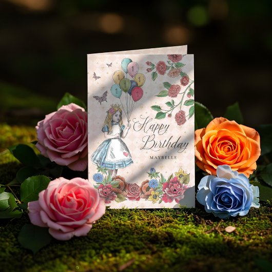 アリスinワンダーランドフェアヤブルハッピーバースデーカード カード