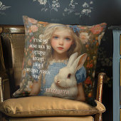 アリスinワンダーランドヴィンテージ白うさぎ クッション