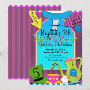 アリスinワンダーランド不機嫌お茶バースデーパーティー 招待状