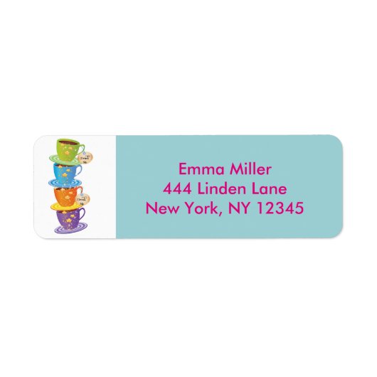 アリスinワンダーランド差出人住所ラベル ラベル (正面)