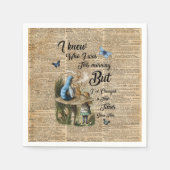 アリスinワンダーランド引用文ヴィンテージ辞書アート スタンダードカクテルナプキン (正面)