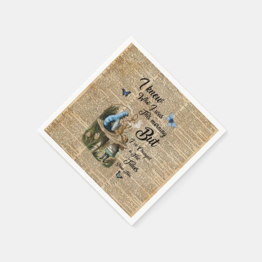 アリスinワンダーランド引用文ヴィンテージ辞書アート スタンダードカクテルナプキン (角)