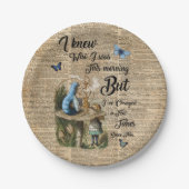 アリスinワンダーランド引用文ヴィンテージ辞書アート ペーパープレート (正面)