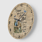 アリスinワンダーランド引用文ヴィンテージ辞書アート ラージ壁時計 (傾斜)