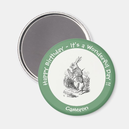 アリスinワンダーランド白うさぎ誕生会 マグネット (正面/裏面)