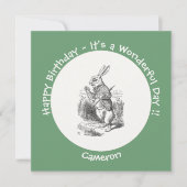 アリスinワンダーランド白うさぎ誕生会 招待状 (正面)