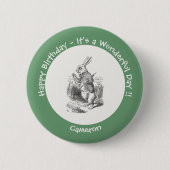 アリスinワンダーランド白うさぎ誕生会 缶バッジ (正面)