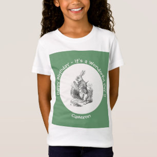 アリスinワンダーランド白うさぎ誕生会 tシャツ