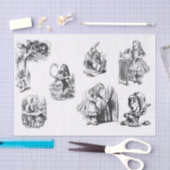 アリスinワンダーランド白黒ティッシュペーパー 薄葉紙 (クラフト)