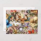 アリスinワンダーランド茶パーティーアート ポストカード (正面/裏面)