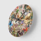 アリスinワンダーランド茶パーティーキャラクター ラウンド壁時計 (傾斜)