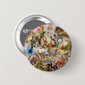 アリスinワンダーランド茶パーティーキャラクター 缶バッジ (正面&裏面)