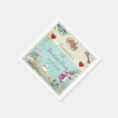 アリスinワンダーランド誕生日パパーソナライズされたーティ スタンダードカクテルナプキン (角)