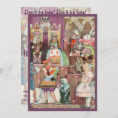 アリスinワンダーランド誕生日パーティー招待状 招待状 (正面/裏面)