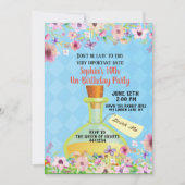 アリスinワンダーランド誕生日パーティー招待状 招待状 (正面)