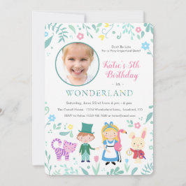 アリスinワンダーランド誕生日パーティー 招待状