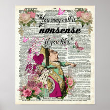 アリスinワンダーランド赤クイーン辞書アート