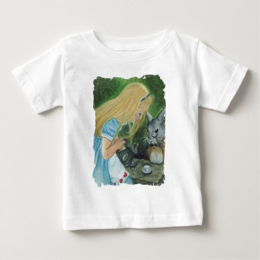 アリスinワンダーランド長袖幼児Tシャツ ベビーTシャツ (正面)