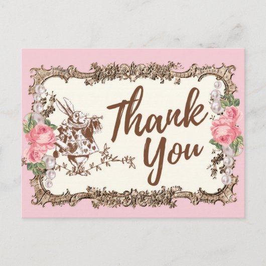 アリスwonderland感謝してい君はがき インビテーションポストカード (正面)