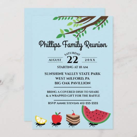 アリズフー運ドファミリー遠くに懇親会 招待状 (正面/裏面)