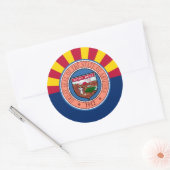 アリソナン国旗とシール、アリゾナ国旗 ラウンドシール (封筒)