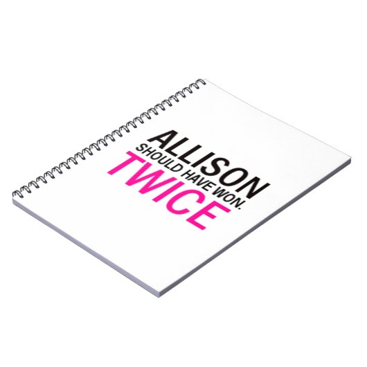 アリソンが勝つはずだった–2回,ノート ノートブック (左側)