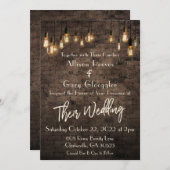 アリソンとゲイリー カスタム; クリーム色の文字で改訂 招待状 (正面/裏面)