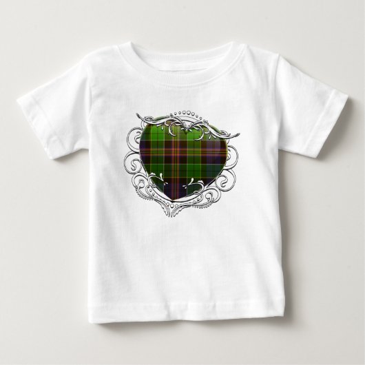 アリソンのタータンチェックのハート ベビーTシャツ (正面)