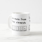 アリソンの周期表の名前のマグ コーヒーマグカップ (正面左)